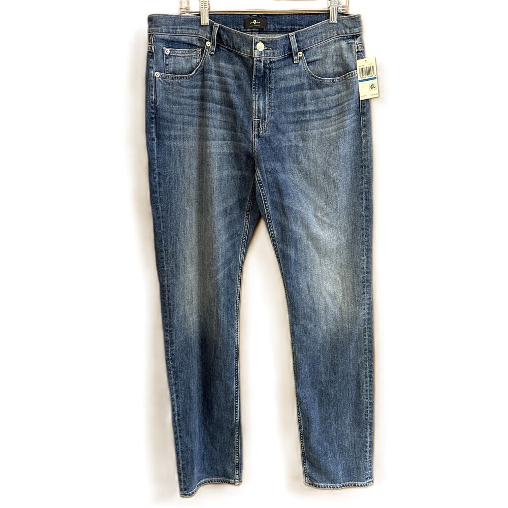 NWT 7 For All Mankind slim straight leg luxe jeans Size 36